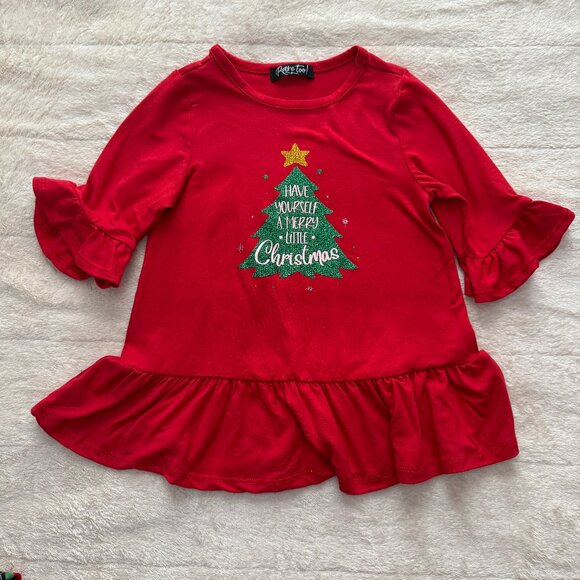 Rare Too Toddler Baby Christmas Outfit Pullover Top + Flared Pants - 24 Months - Picture 2 of 6
